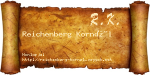 Reichenberg Kornél névjegykártya